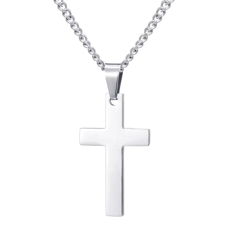 Christian Cross Pendant Necklace Men's Necklace New Fashion Metal Religious Amulet Pendant Accessory Party Jewelry