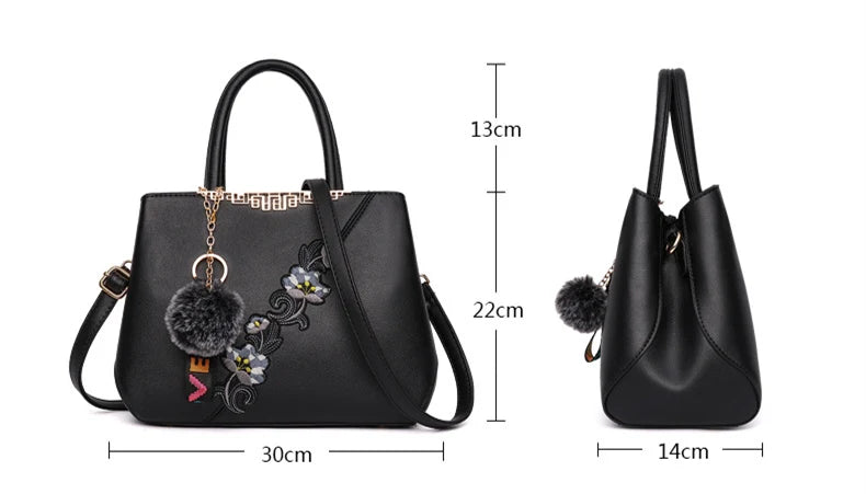 Embroidered Messenger Bags Women Leather Handbags Bags for Women 2021 Sac a Main Ladies Hand Bag Female Hand bag new