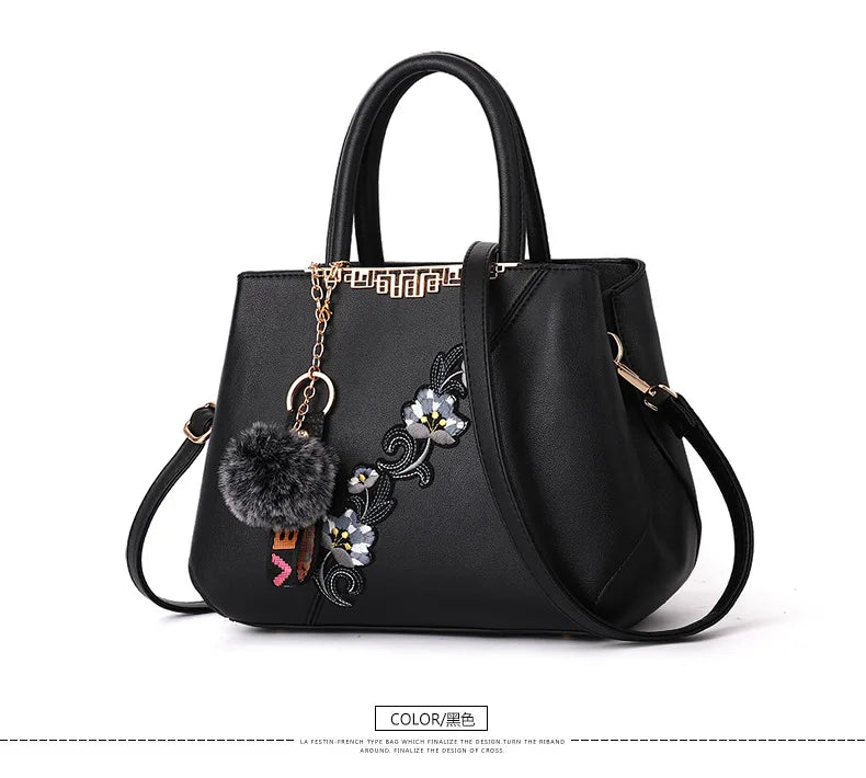 Embroidered Messenger Bags Women Leather Handbags Bags for Women 2021 Sac a Main Ladies Hand Bag Female Hand bag new