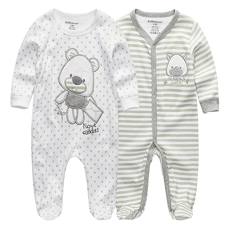 Unisex Baby Organic Cotton Snap Footed Sleep and Play Pajamas Long Sleeve Bodysuit for Newborn Boy and Girl Clothes Bebe