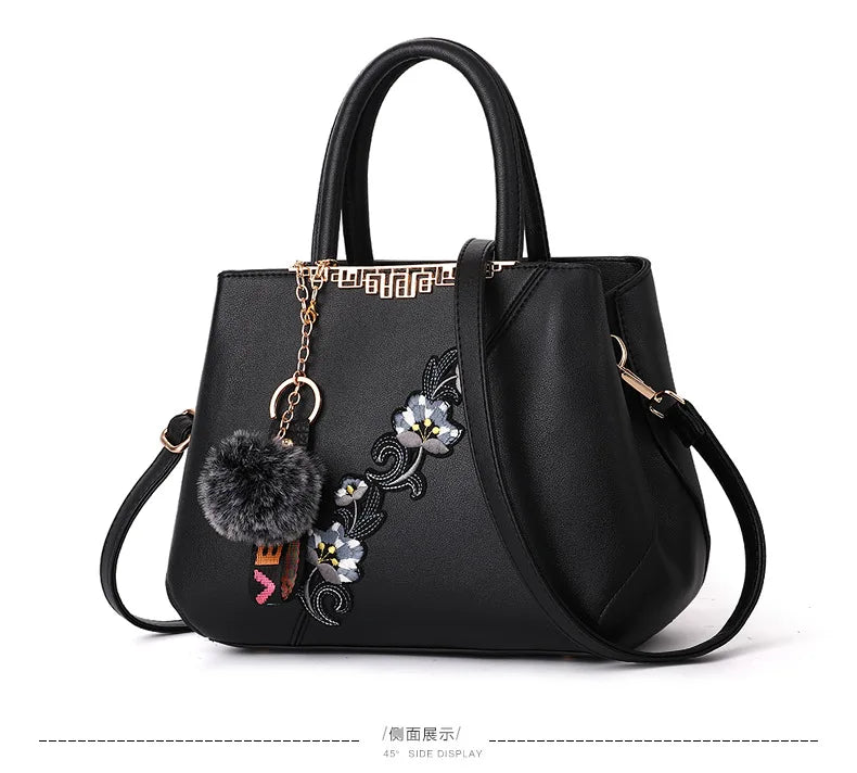 Embroidered Messenger Bags Women Leather Handbags Bags for Women 2021 Sac a Main Ladies Hand Bag Female Hand bag new