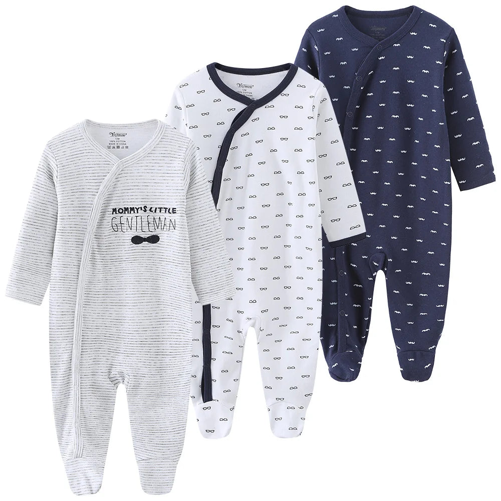 Unisex Baby Organic Cotton Snap Footed Sleep and Play Pajamas Long Sleeve Bodysuit for Newborn Boy and Girl Clothes Bebe