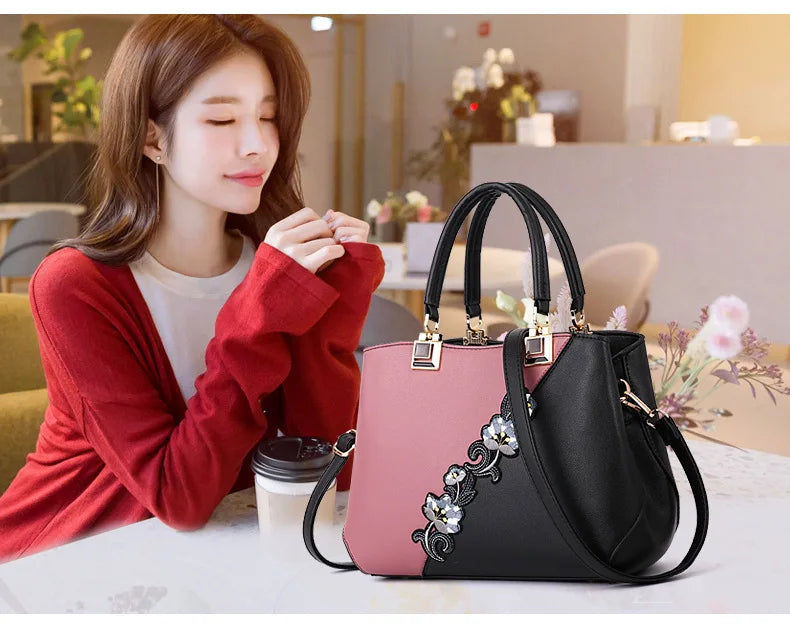 Embroidered Messenger Bags Women Leather Handbags Bags for Women 2021 Sac a Main Ladies Hand Bag Female Hand bag new