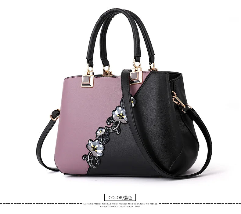 Embroidered Messenger Bags Women Leather Handbags Bags for Women 2021 Sac a Main Ladies Hand Bag Female Hand bag new