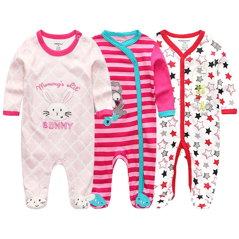 Unisex Baby Organic Cotton Snap Footed Sleep and Play Pajamas Long Sleeve Bodysuit for Newborn Boy and Girl Clothes Bebe