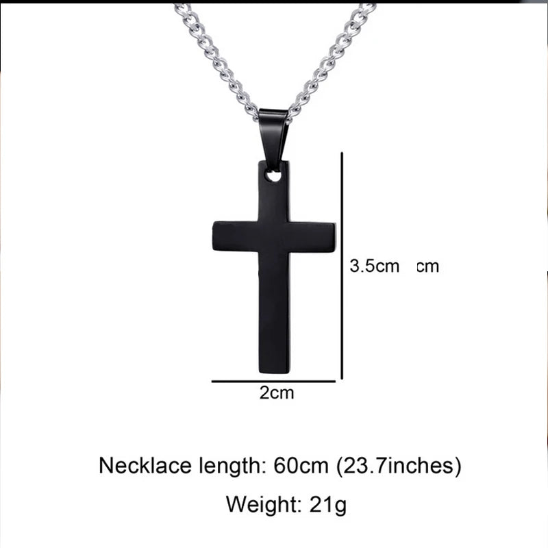 Christian Cross Pendant Necklace Men's Necklace New Fashion Metal Religious Amulet Pendant Accessory Party Jewelry