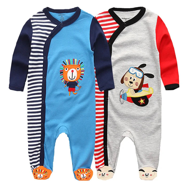 Unisex Baby Organic Cotton Snap Footed Sleep and Play Pajamas Long Sleeve Bodysuit for Newborn Boy and Girl Clothes Bebe