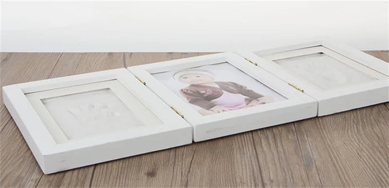 Baby Hand&Foot Print Hands Feet Mold Maker Bebe Baby Photo Frame With Cover Fingerprint Mud Set Baby Growth Memorial Gift