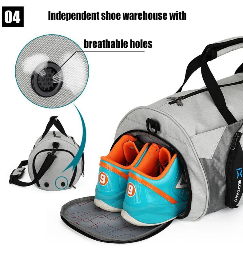 Men Gym Bag Dry Wet For Yoga Women Training Tas Travel Sac De Sport Outdoor Swim Women Shoes Fitness Weekender Shoulder Handbags