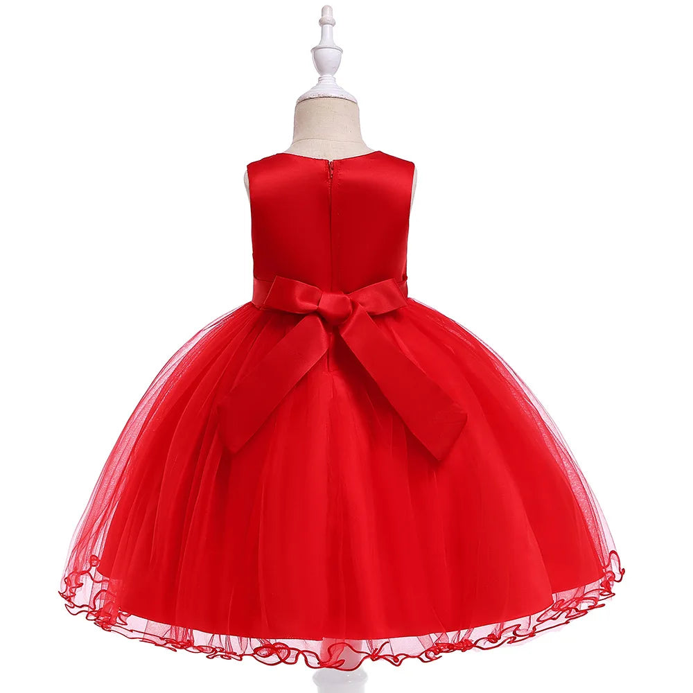 Summer girls princess Dress Kids Elegant sequined Flowers Princess party Dress anniversaire enfant Dresses for girls robe fille