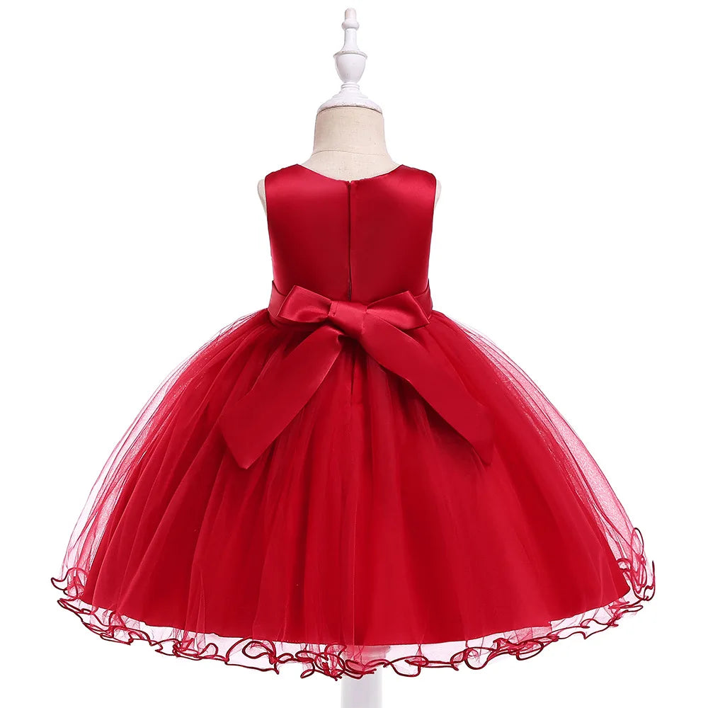 Summer girls princess Dress Kids Elegant sequined Flowers Princess party Dress anniversaire enfant Dresses for girls robe fille