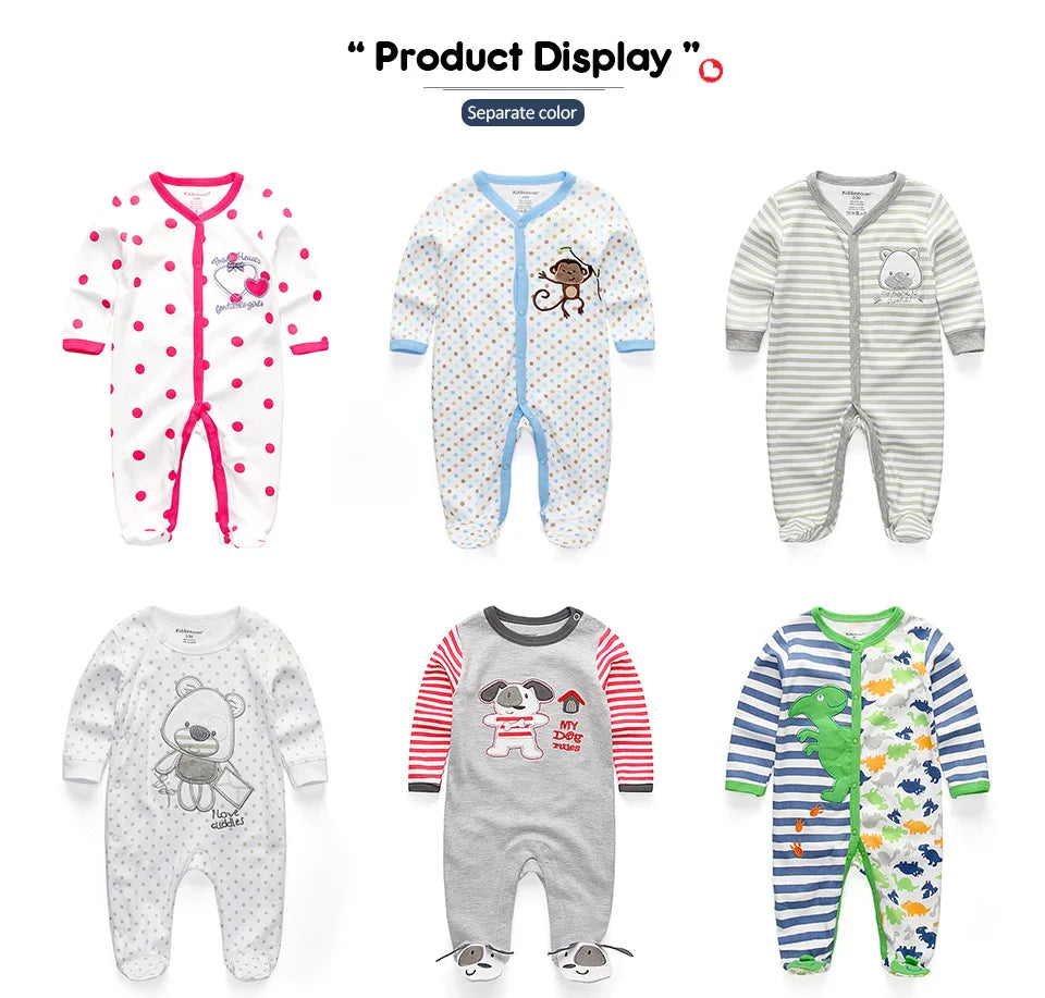 Unisex Baby Organic Cotton Snap Footed Sleep and Play Pajamas Long Sleeve Bodysuit for Newborn Boy and Girl Clothes Bebe