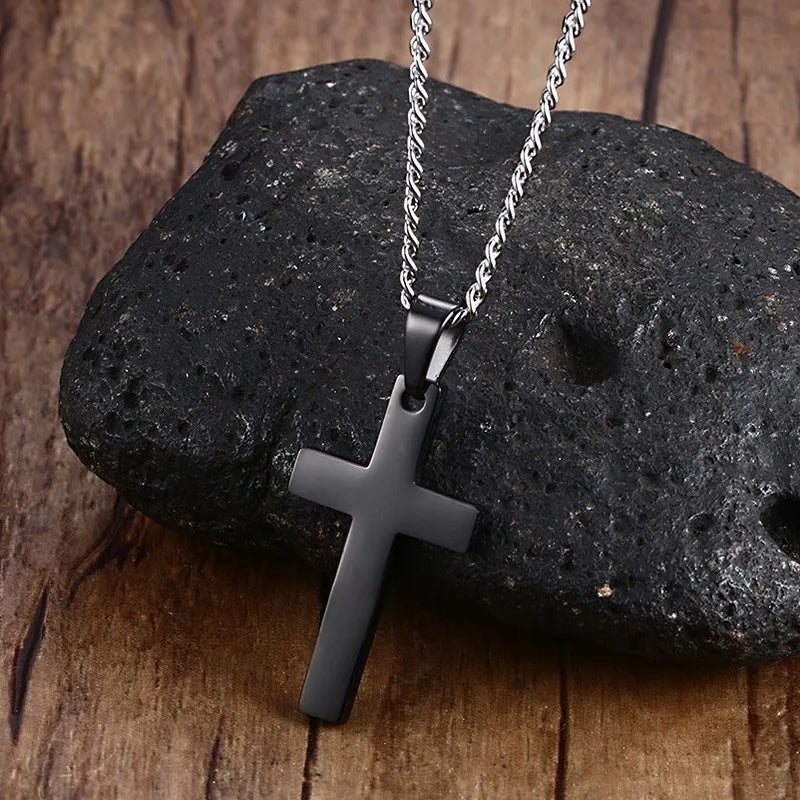 Christian Cross Pendant Necklace Men's Necklace New Fashion Metal Religious Amulet Pendant Accessory Party Jewelry