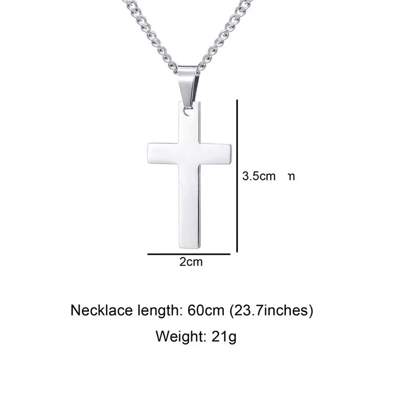 Christian Cross Pendant Necklace Men's Necklace New Fashion Metal Religious Amulet Pendant Accessory Party Jewelry