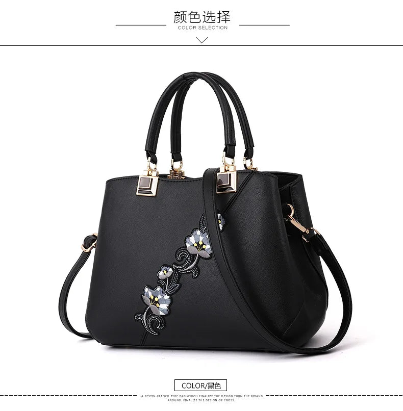 Embroidered Messenger Bags Women Leather Handbags Bags for Women 2021 Sac a Main Ladies Hand Bag Female Hand bag new