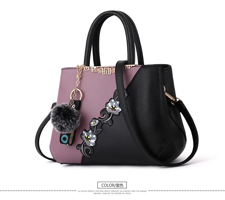 Embroidered Messenger Bags Women Leather Handbags Bags for Women 2021 Sac a Main Ladies Hand Bag Female Hand bag new