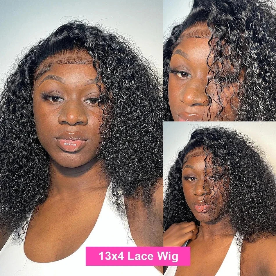 Glueless Wigs Short Bob Wigs Kiny Curly Lace Front Human Hair Wigs 13x4 Frontal Wet and Wavy 4x4 Closure Cheap Wigs On Sale