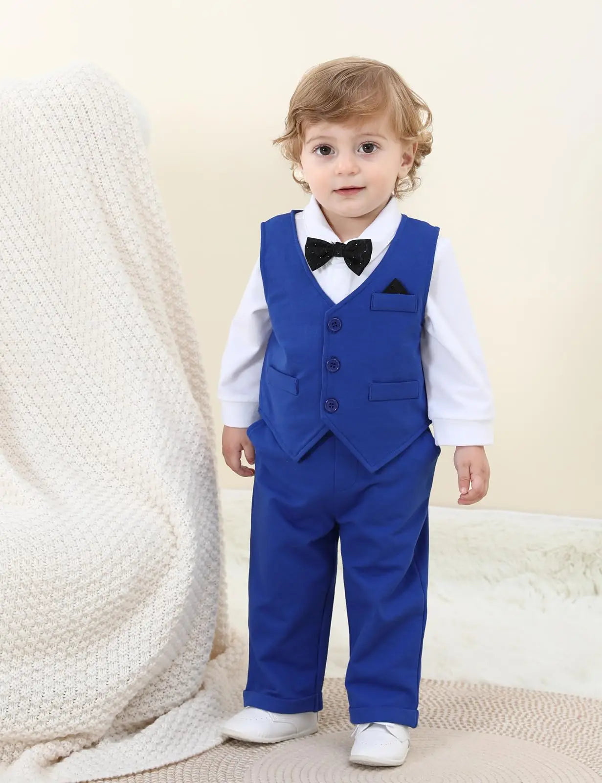 Baby Boys Suit Infant Formal Outfit Wedding 1st Birthday Dress Outfits Newborn Bodysuit Vest  Pants Gentleman Clothes Sets