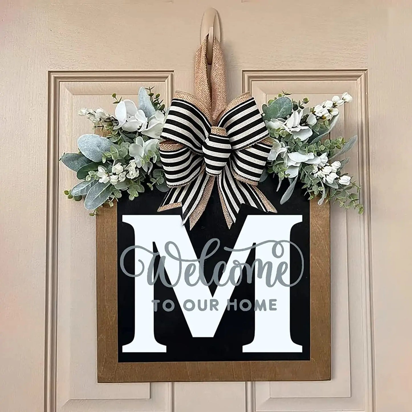 New Surname Year Round Front Door Wreath, Front Door Welcome Sign, 26 Letter Door Wreath Home Decoration Accessories декор New