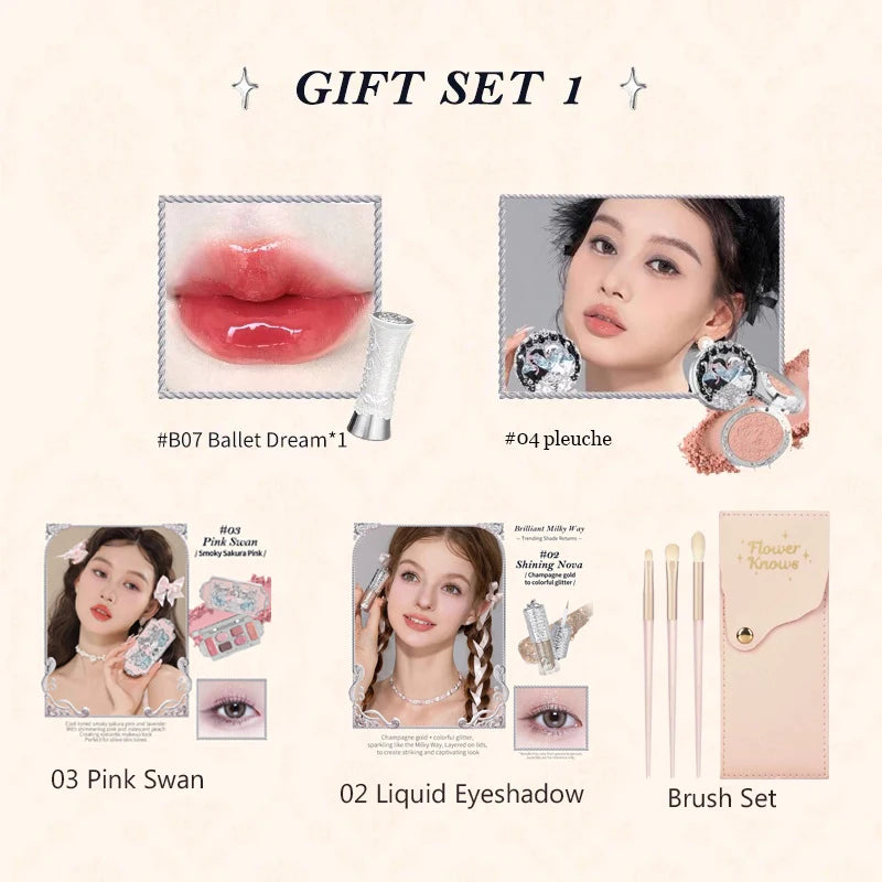 Flower Knows Swan Ballet Series Eyeshadow Makeup Gift Sets Makeup Kit All-in-one Maquillage Professionnelle For Women Full Kit