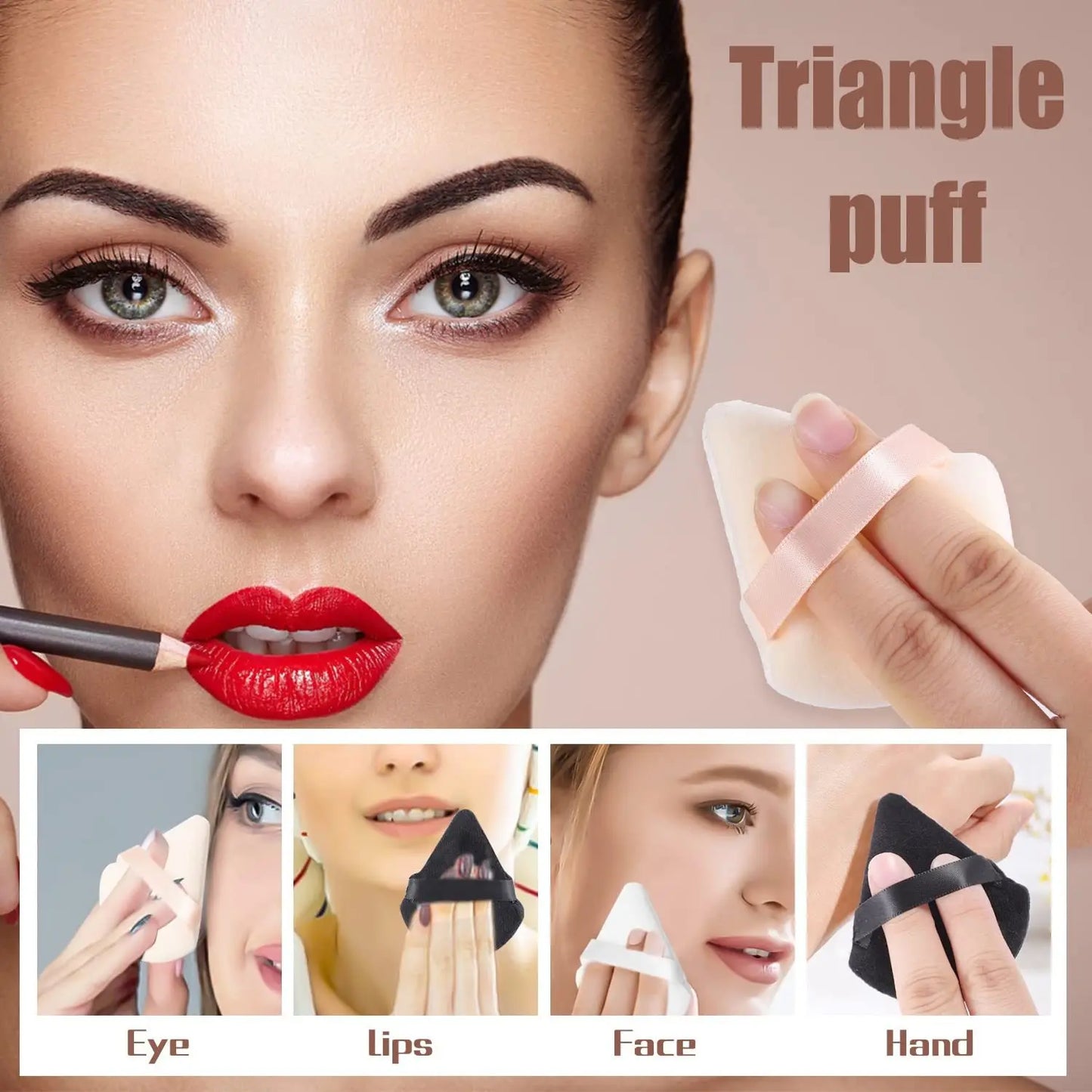 New Triangle Powder Puff Dry Powder  Set Makeup Powder Puff Makeup Air Cushion Beauty Makeup Tools Make Up Accessories