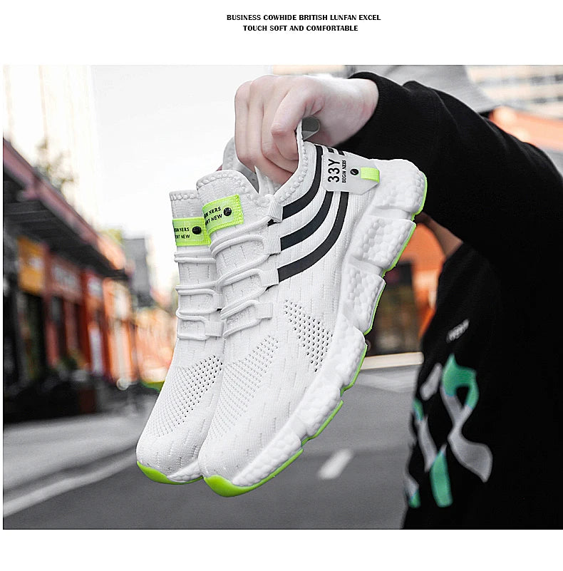 Men Sport Shoes Lightweight Breathable Casual Sneakers Outdoor Mesh Black Running Shoes Athletic Jogging Tennis Walking Shoes