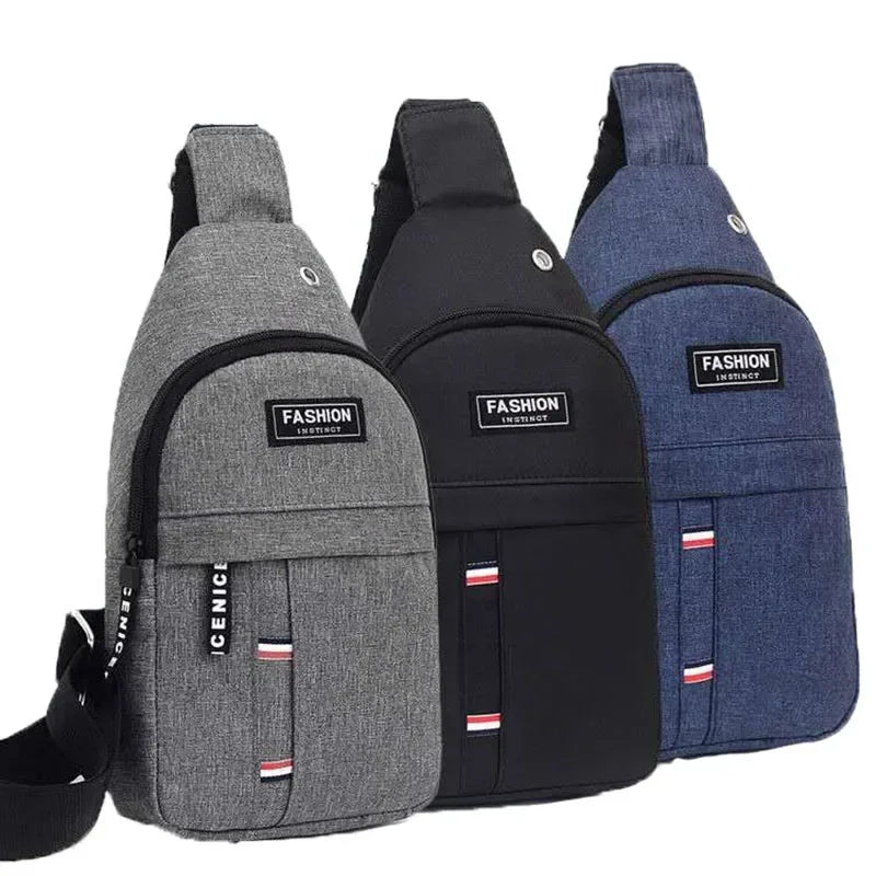 2023 New Chest Bag Messenger Pack Men Simple Nylon Fashion Waterproof One Shoulder Crossbody Bag