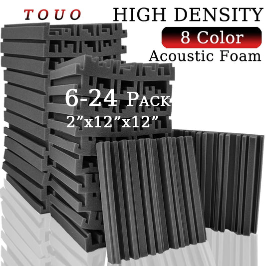 TOUO 6-24pcs Soundproof Foam Wall Acoustic Insulation Studio Acoustic Foams High Density Ktv Room Sound-Absorbing Material