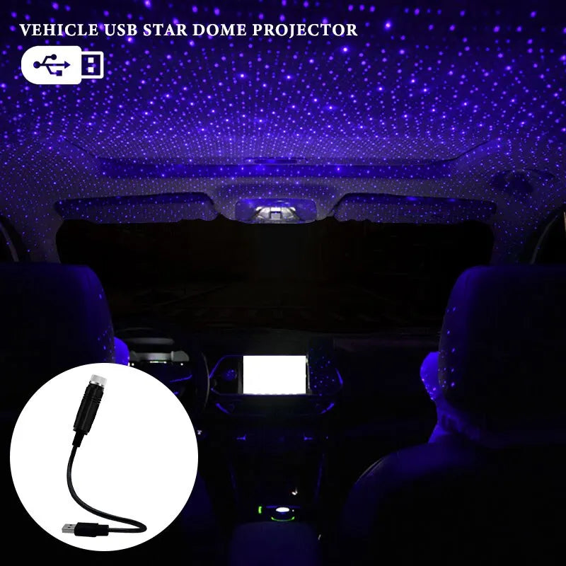 1pcs LED Car Roof Star Night Light Projector Atmosphere USB LED Adjustable Car Interior Decorative Light DJ Christmas LED Light