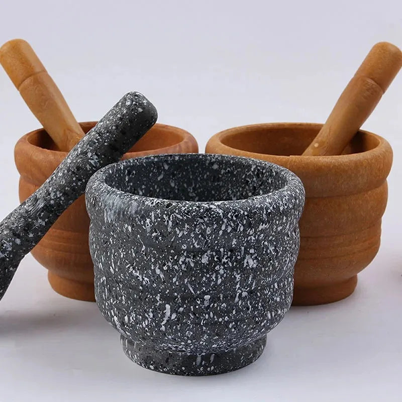 Pestle And Mortar Kit Manual Garlic Spice Press Pounder Salt Grinder Mill Squeezer Pepper Herbs Crusher Kitchen