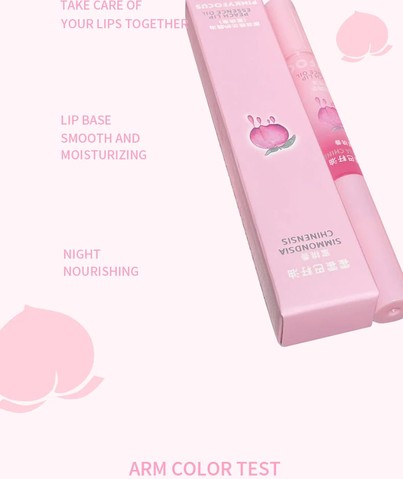 Peach Lip Oil Moisturizing Glass Lip Gloss Fragrance Non-sticky Lip Tint Lips Plumper Autumn and Winter Lips Care Serum Primer