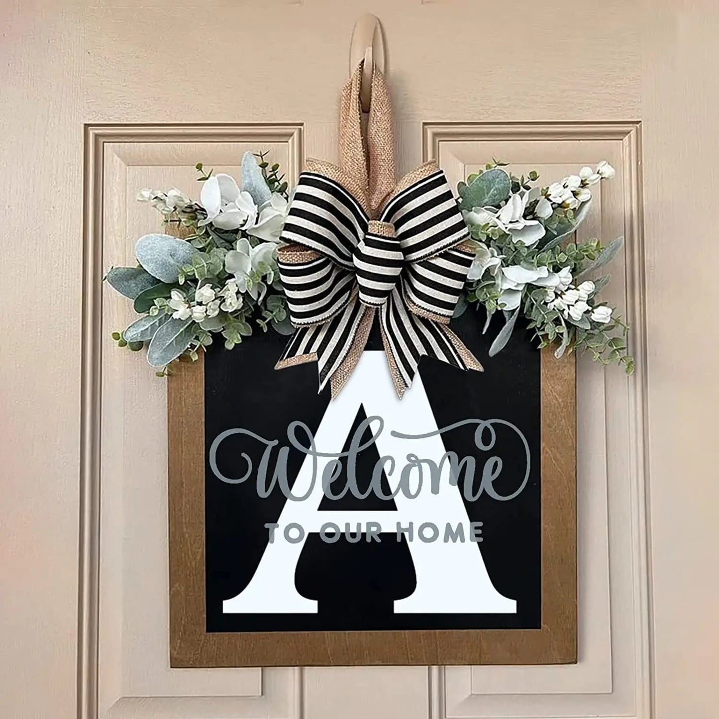 New Surname Year Round Front Door Wreath, Front Door Welcome Sign, 26 Letter Door Wreath Home Decoration Accessories декор New