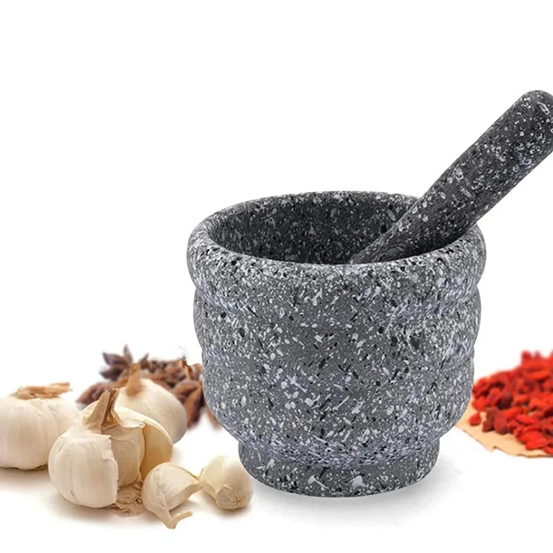 Pestle And Mortar Kit Manual Garlic Spice Press Pounder Salt Grinder Mill Squeezer Pepper Herbs Crusher Kitchen