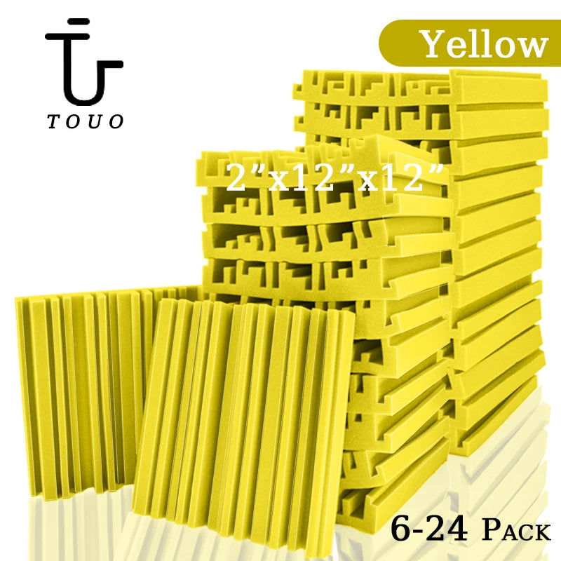 TOUO 6-24pcs Soundproof Foam Wall Acoustic Insulation Studio Acoustic Foams High Density Ktv Room Sound-Absorbing Material