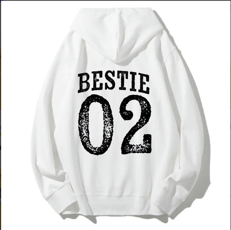 BFF Matching Best Friend Birthday Hoodies Women's Best Friend Bestie Sweatshirt Funny Coquette Pullover Top BFF Gifts For Girls