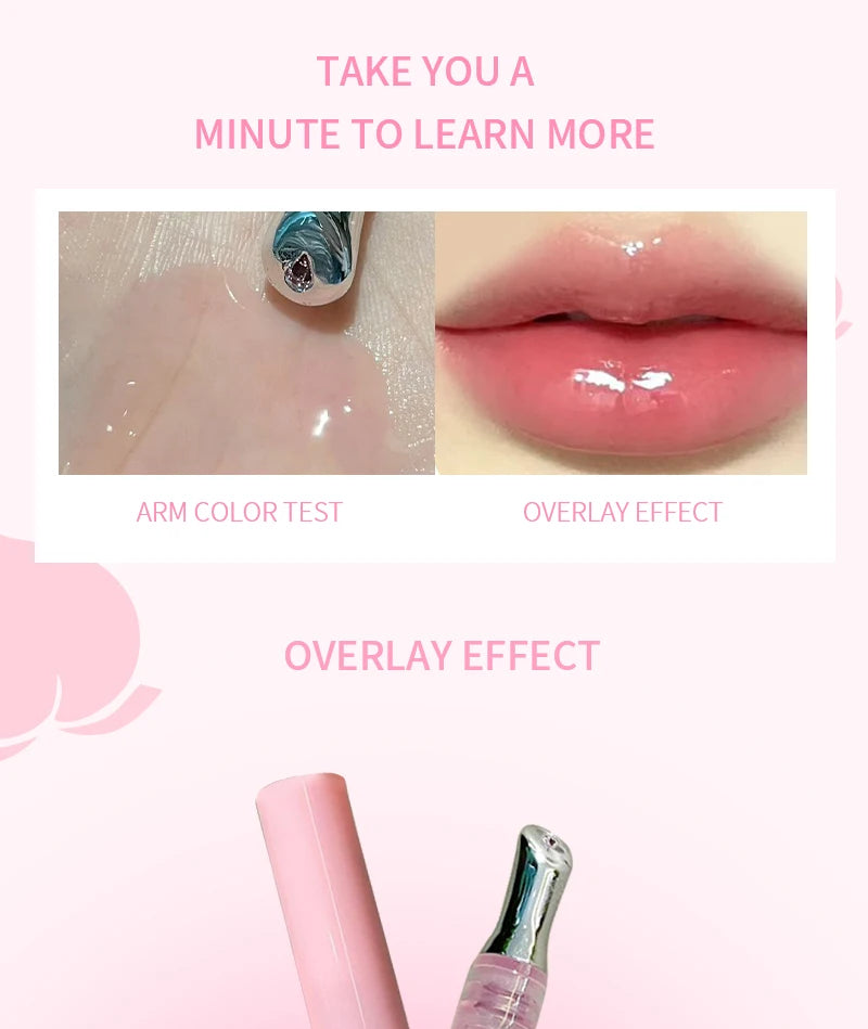 Peach Lip Oil Moisturizing Glass Lip Gloss Fragrance Non-sticky Lip Tint Lips Plumper Autumn and Winter Lips Care Serum Primer