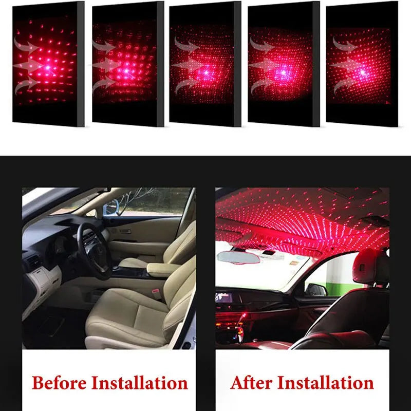 1pcs LED Car Roof Star Night Light Projector Atmosphere USB LED Adjustable Car Interior Decorative Light DJ Christmas LED Light