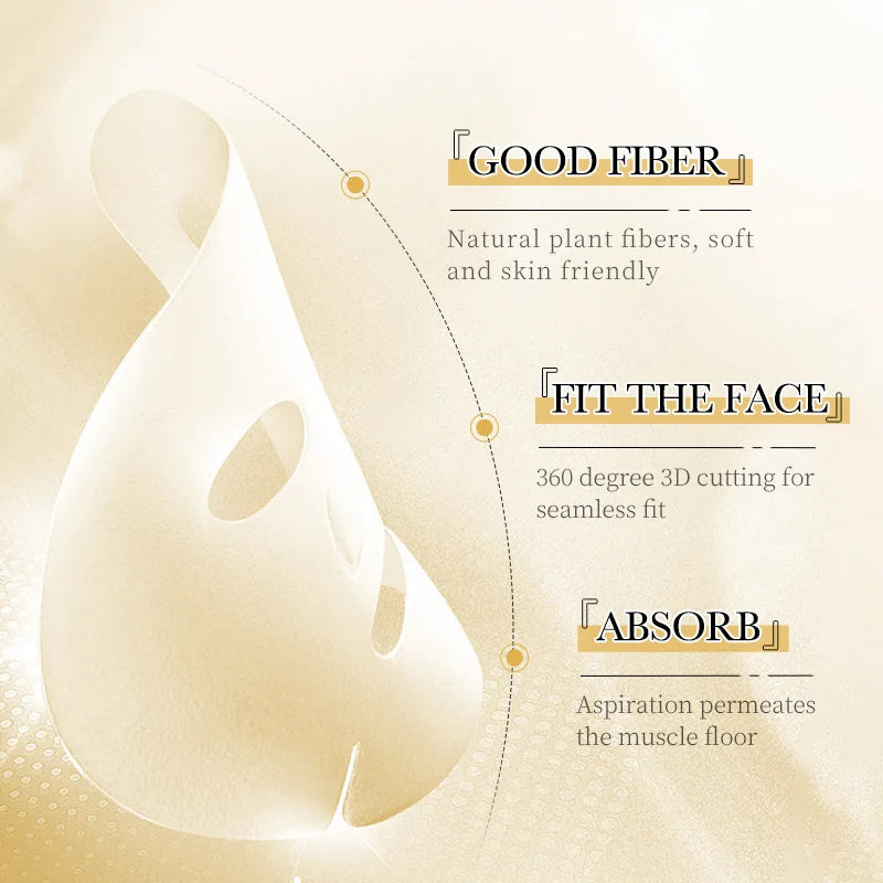 10pcs 24k Gold Essence Mask Moisturizing Brightening Delicate Face Skin Care Facial Mask Wholesale