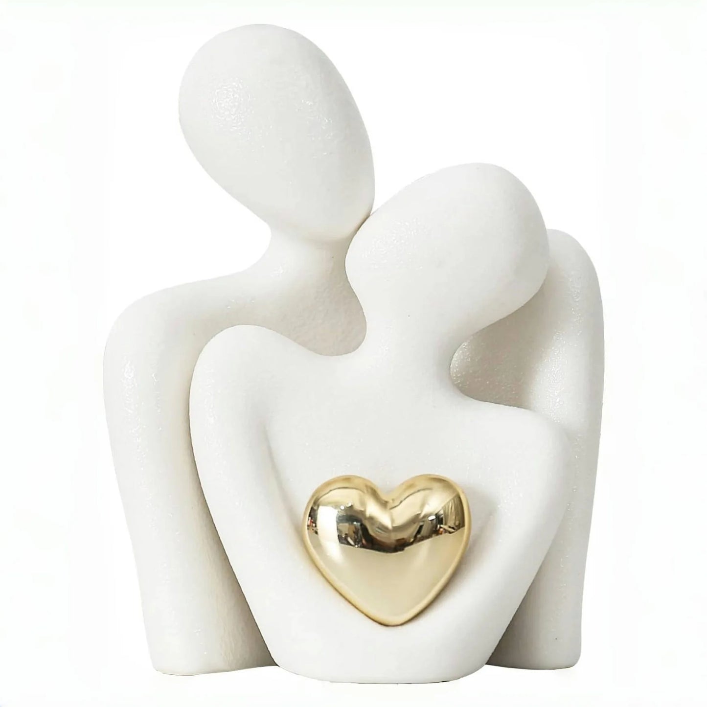 D5 Heart-Shaped Gold-Plated Abstract Simple Character Decoration Wine Cabinet Hallway Couple Hug Art Decoration Ceramic Crafts