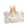 Clear Glass Makeup Brush Holder Cosmetic Storage Case Lipstick Holder Desk Organizer Cosmetic Make Up Organizer Makeup Tools