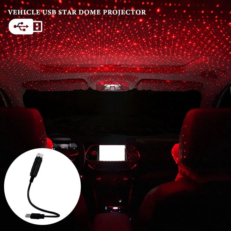 1pcs LED Car Roof Star Night Light Projector Atmosphere USB LED Adjustable Car Interior Decorative Light DJ Christmas LED Light