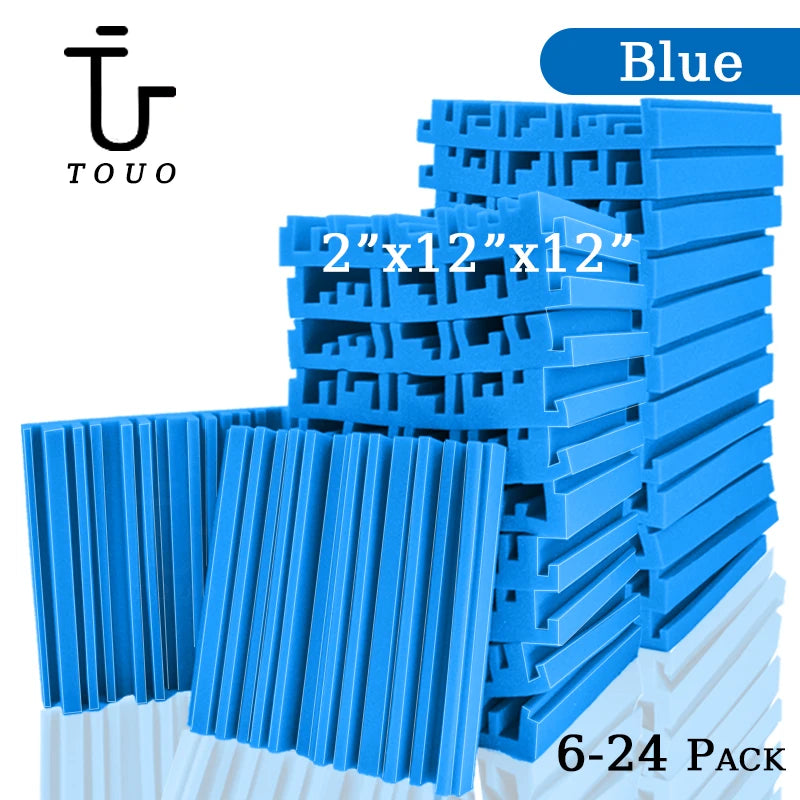 TOUO 6-24pcs Soundproof Foam Wall Acoustic Insulation Studio Acoustic Foams High Density Ktv Room Sound-Absorbing Material