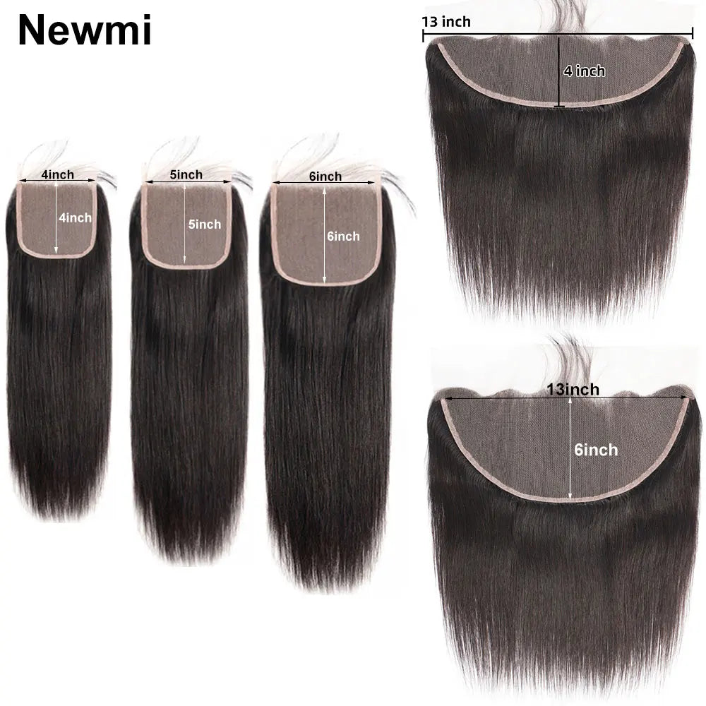 Straight 4x4 5x5 6x6 Lace Closure Human Hair Transparent   13x4 13x6 Lace Frontal Human Hair Ear to Ear Frontal Extensions