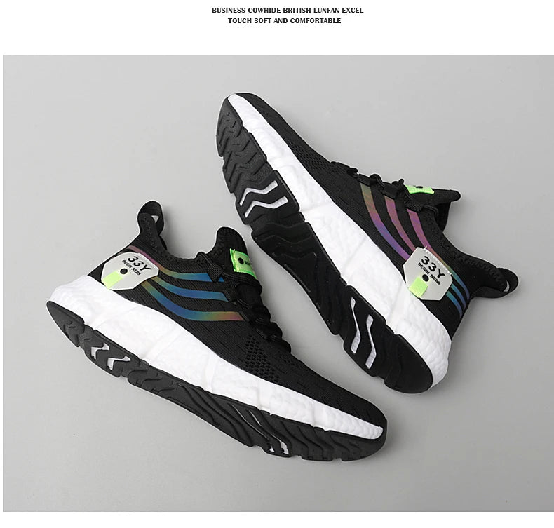 Men Sport Shoes Lightweight Breathable Casual Sneakers Outdoor Mesh Black Running Shoes Athletic Jogging Tennis Walking Shoes