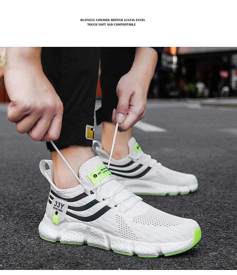 Men Sport Shoes Lightweight Breathable Casual Sneakers Outdoor Mesh Black Running Shoes Athletic Jogging Tennis Walking Shoes