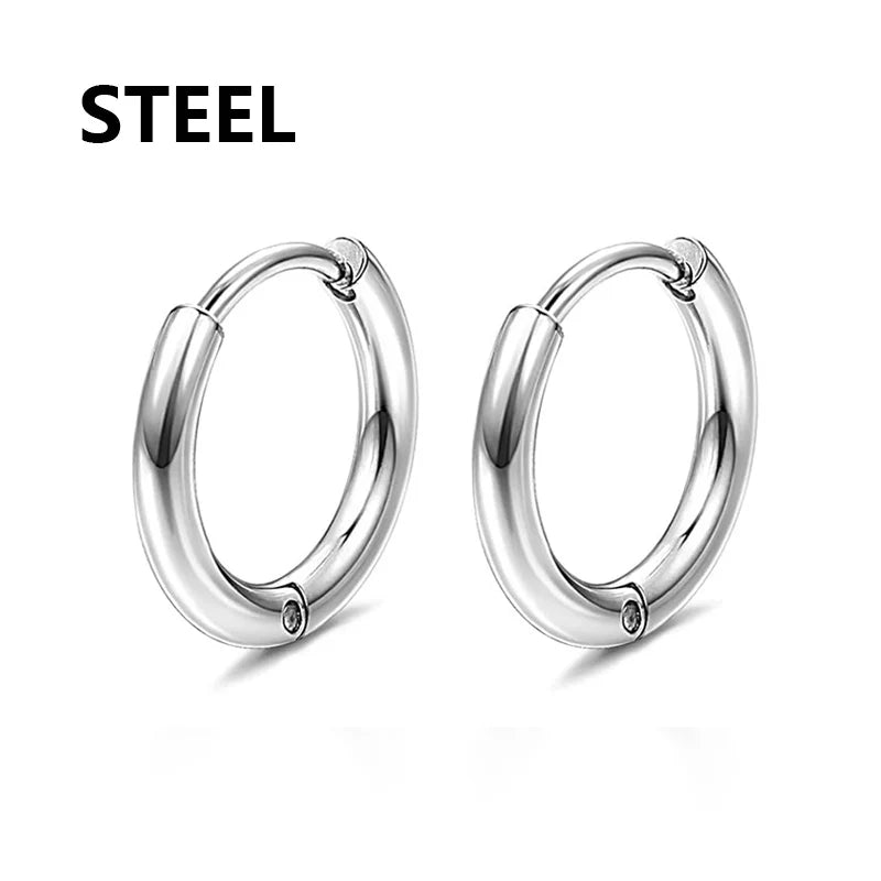 1 Pairs Gothic Fake Ear Clip Hoop Earrings for Men and Women Stainless Steel Painless Non Piercing Fake Earrings Jewelry Gifts