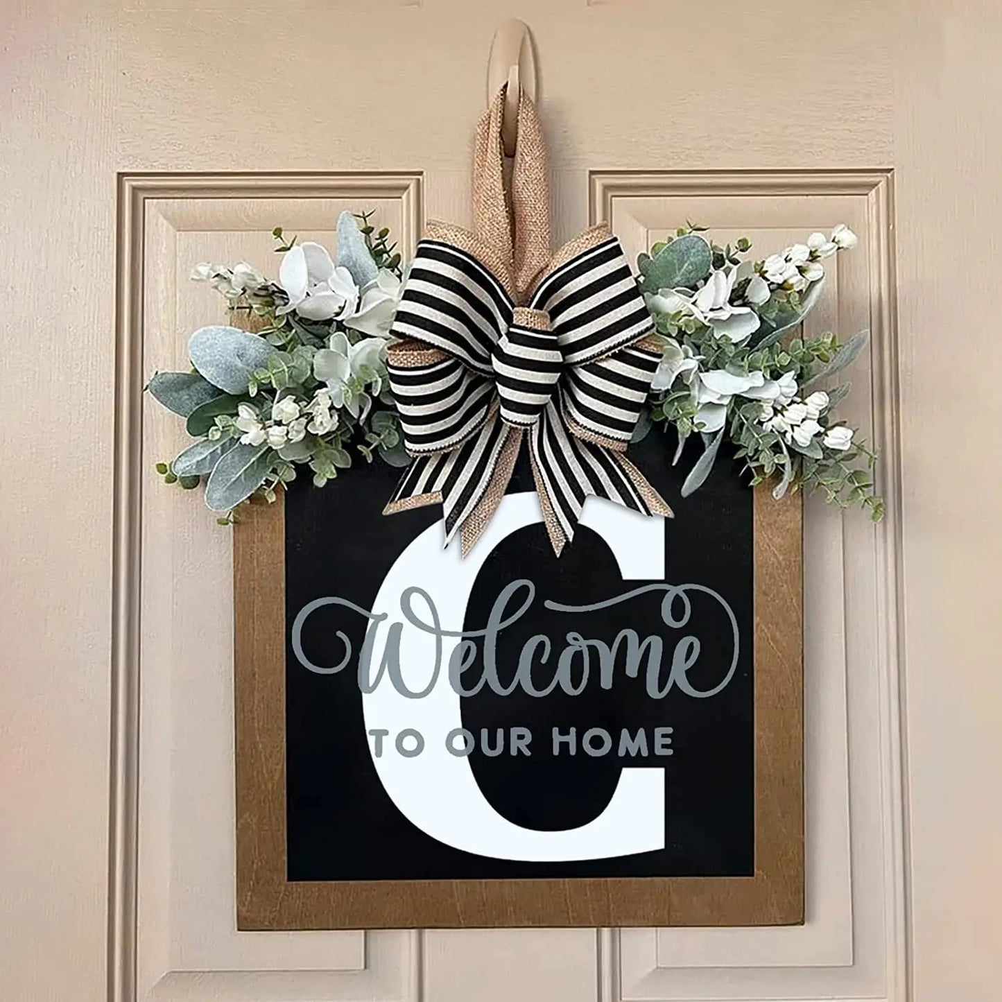 New Surname Year Round Front Door Wreath, Front Door Welcome Sign, 26 Letter Door Wreath Home Decoration Accessories декор New