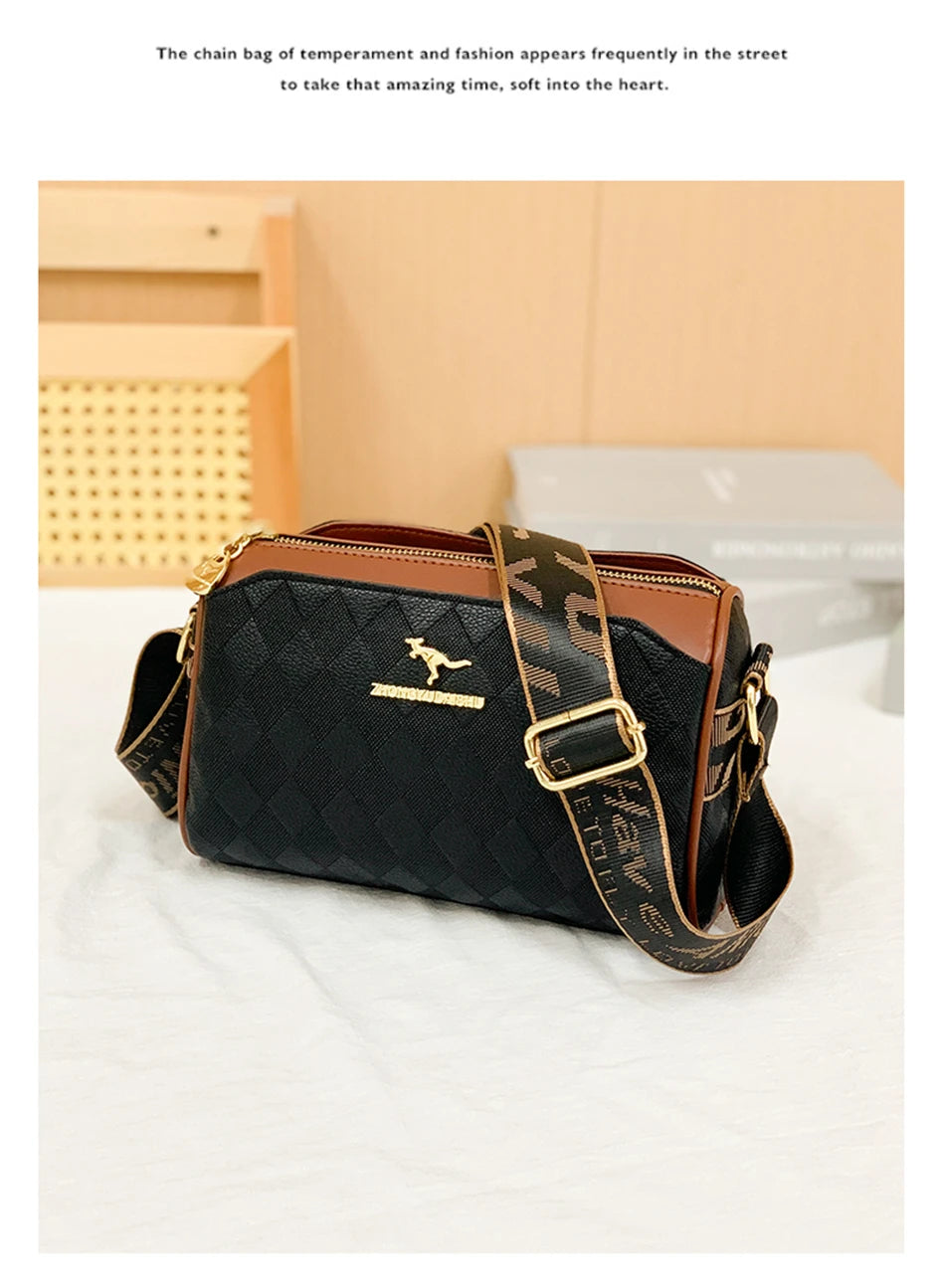 New Luxury High Quality Women Messenger Bag Famous Designer Lady Shoulder Bags Fashionable Checkered Trendy Crossbody Sac A Main