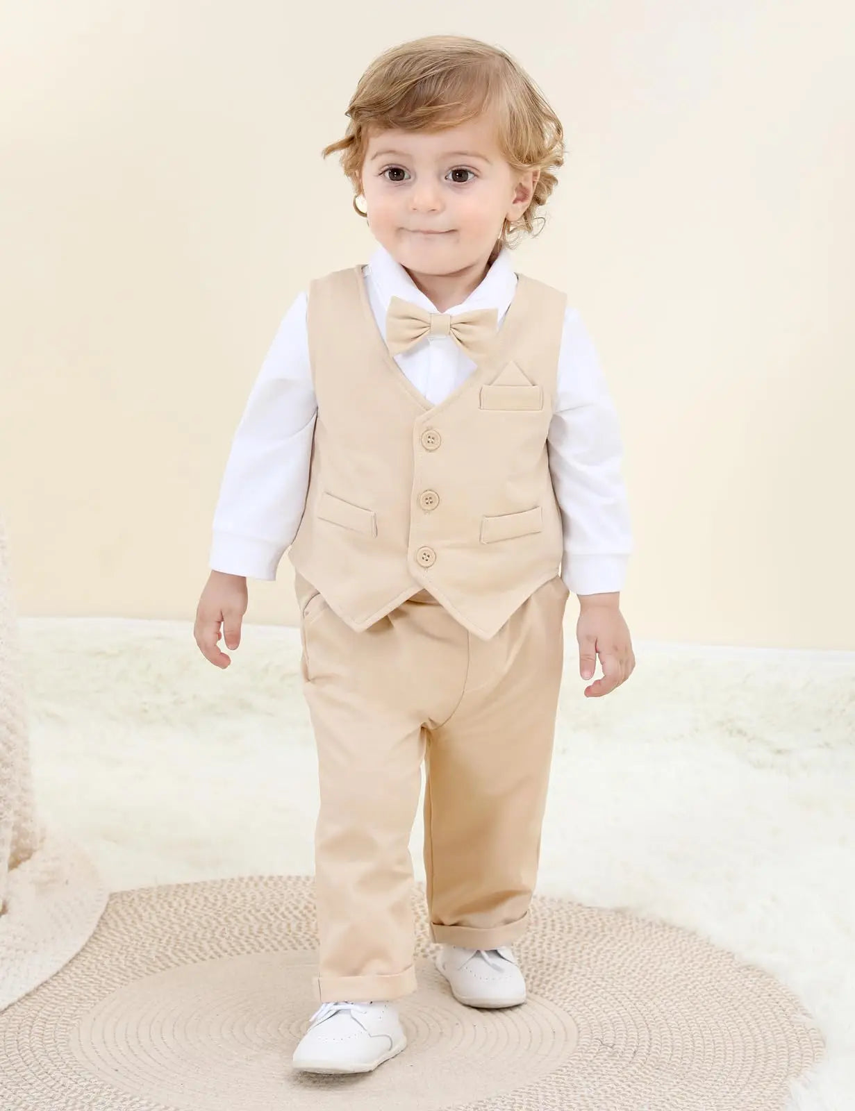 Baby Boys Suit Infant Formal Outfit Wedding 1st Birthday Dress Outfits Newborn Bodysuit Vest  Pants Gentleman Clothes Sets