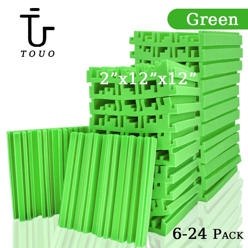 TOUO 6-24pcs Soundproof Foam Wall Acoustic Insulation Studio Acoustic Foams High Density Ktv Room Sound-Absorbing Material